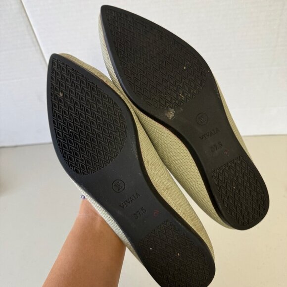 Vivaia Aria 2.0 Mint Gray Pointed Toe Ballet Flat Comfort Shoes Size 37.5 - Picture 13 of 16